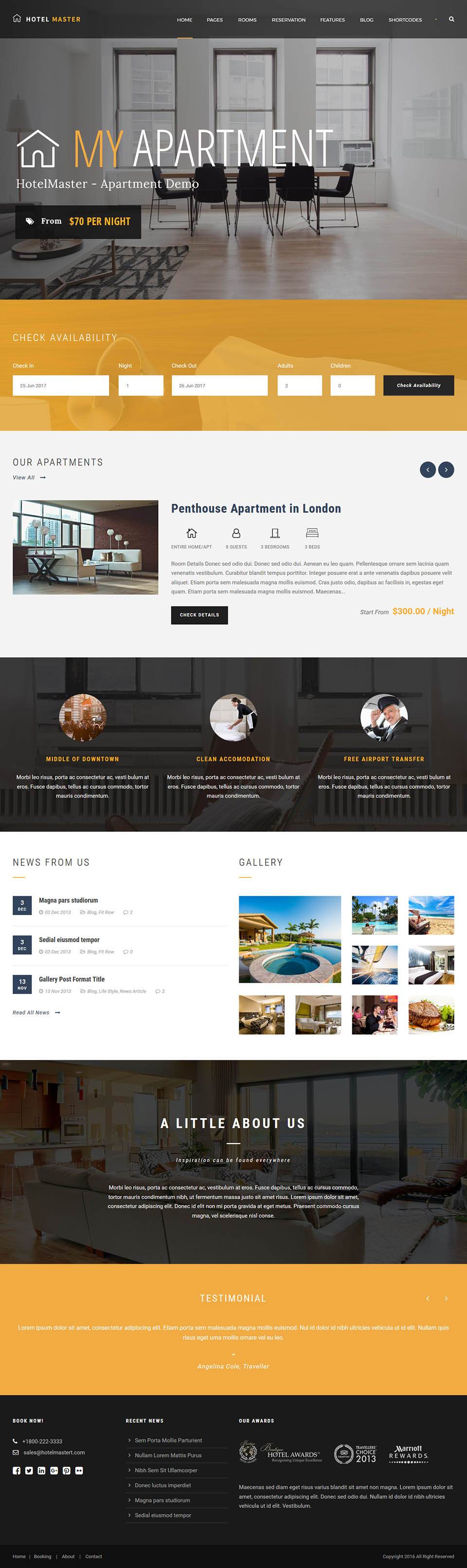 WordPress template ThemeForest Hotel Master