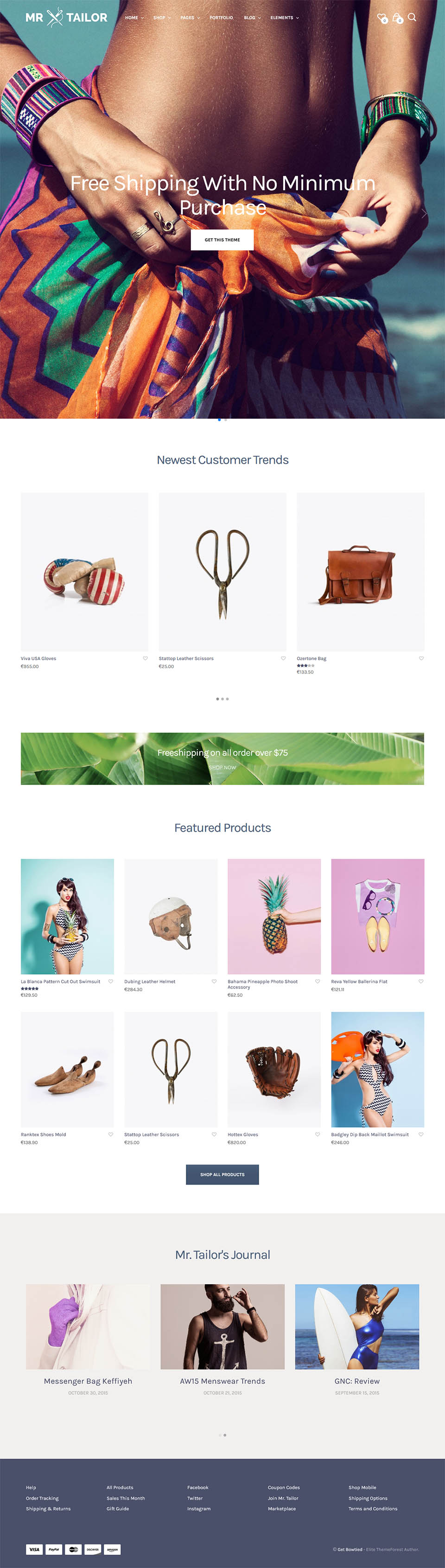WordPress template ThemeForest Mr. Tailor