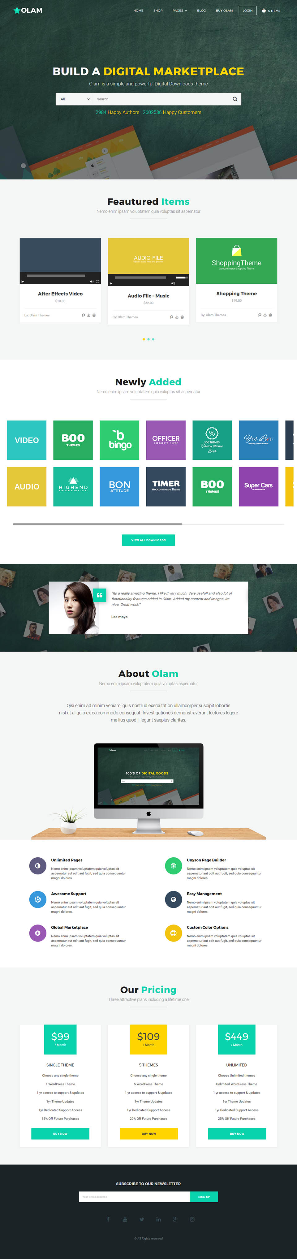 Template ThemeForest Olam WordPress template ThemeForest Olam