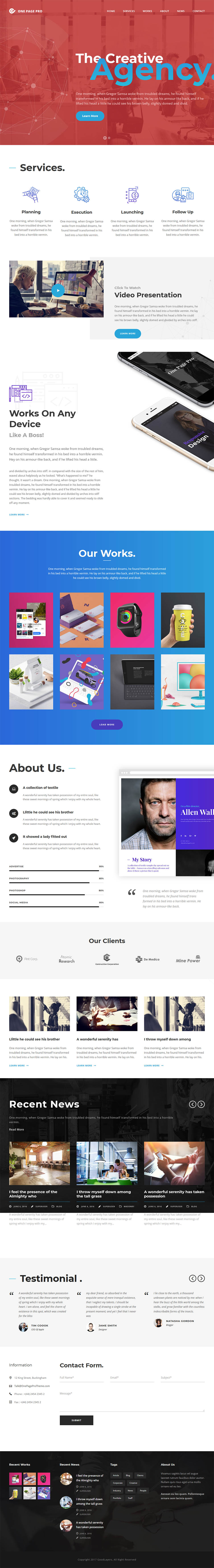 WordPress template ThemeForest One Page Pro