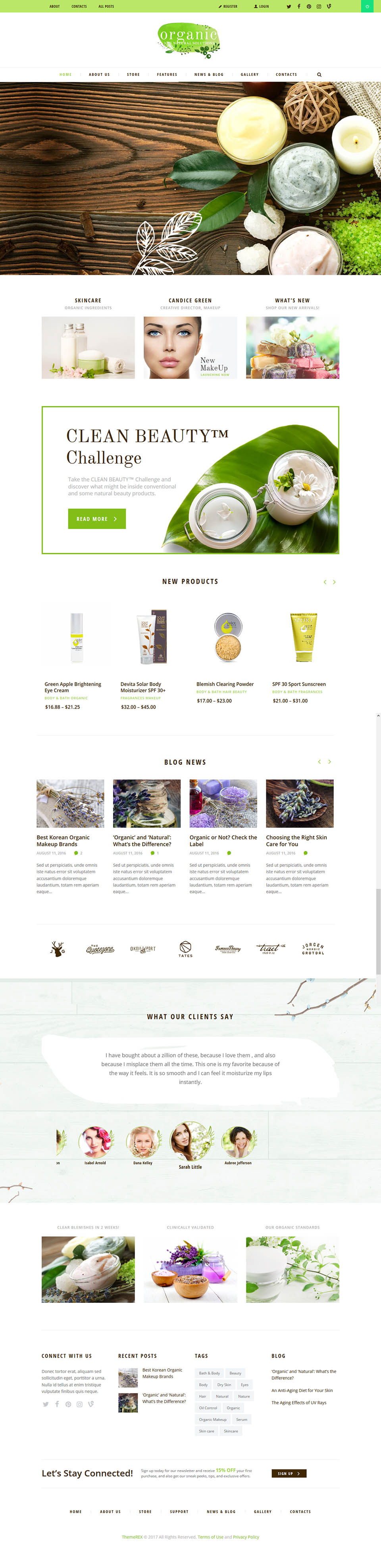 WordPress template ThemeForest Organic Beauty