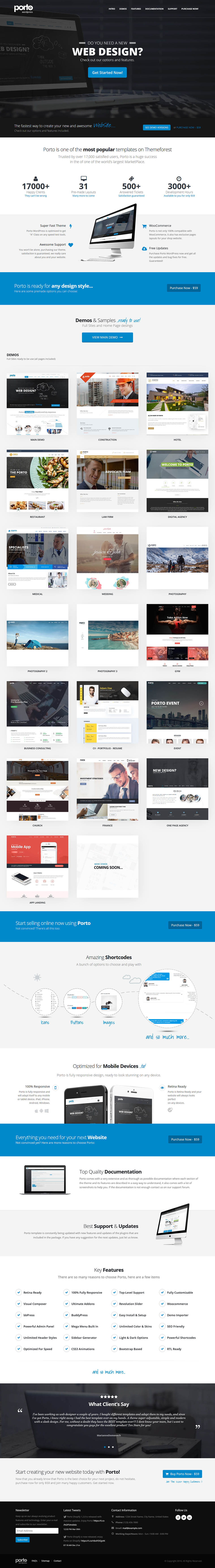 WordPress template ThemeForest Porto