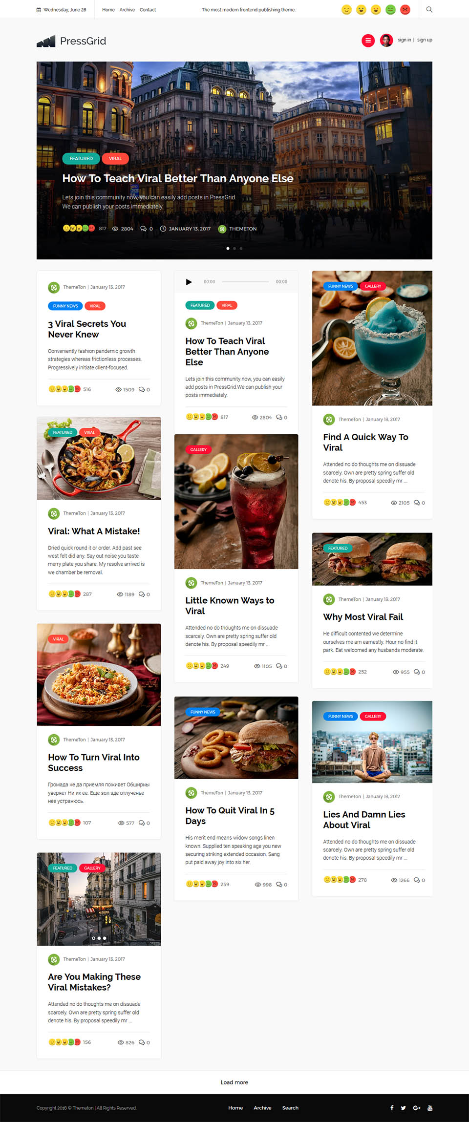 WordPress template ThemeForest PressGrid