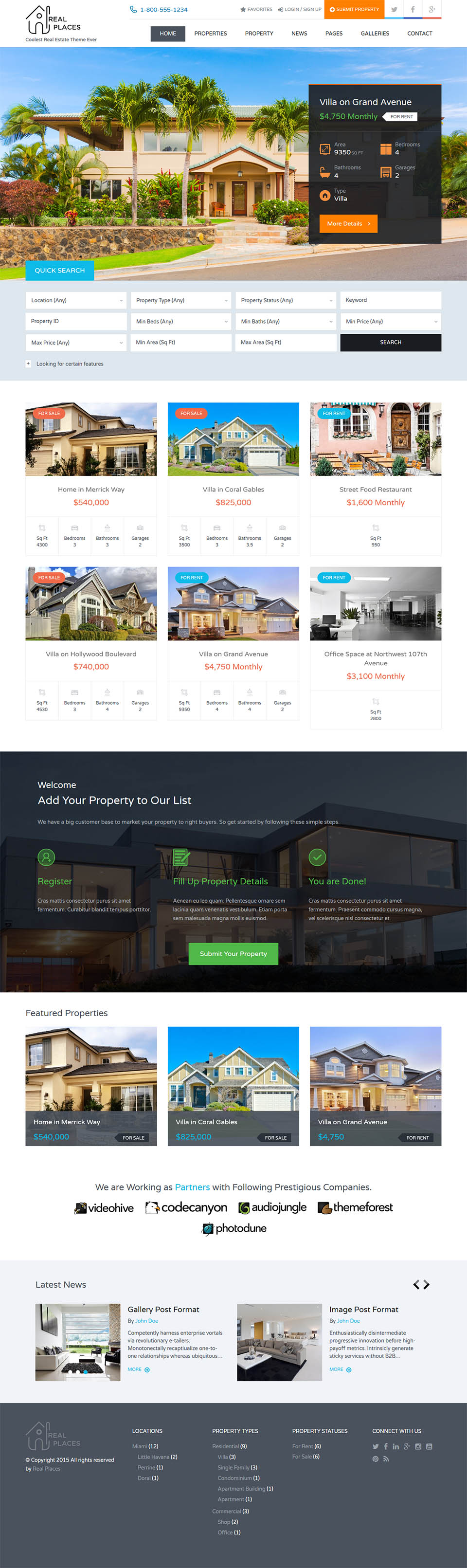 WordPress template ThemeForest Real Places