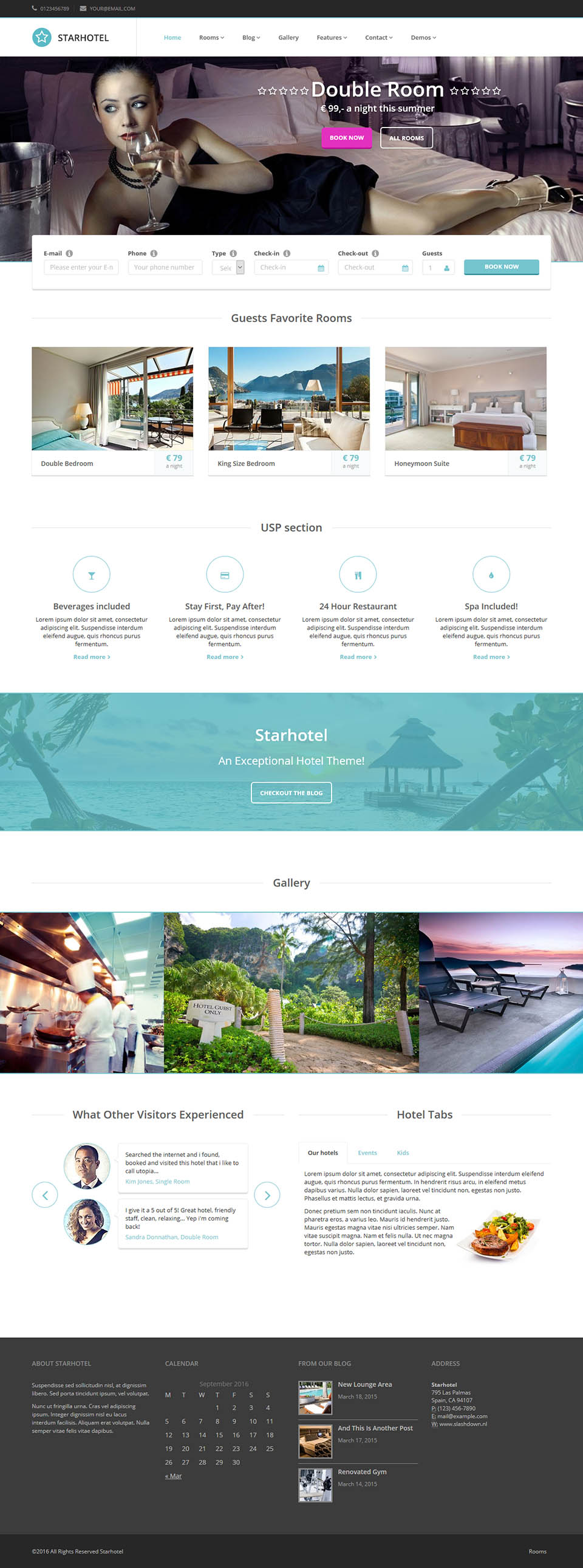 Template ThemeForest Starhotel WordPress template ThemeForest Starhotel
