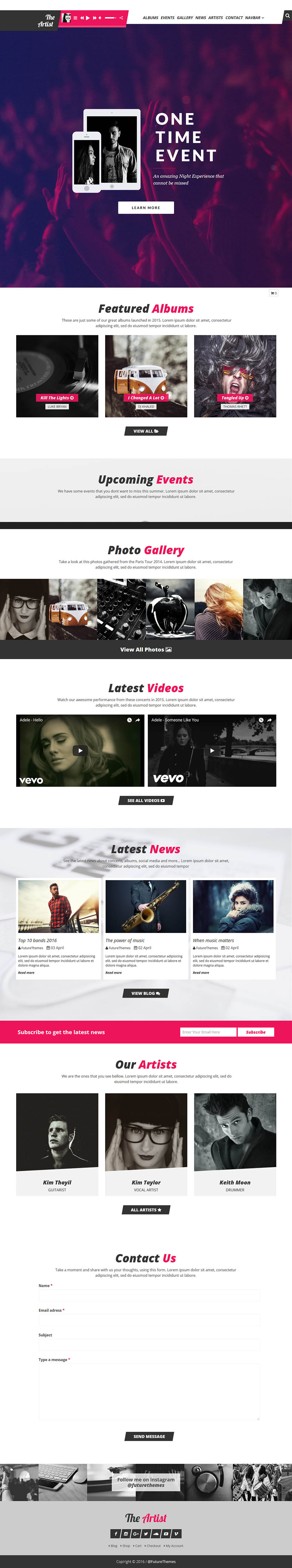 Template ThemeForest TheArtist WordPress template ThemeForest TheArtist
