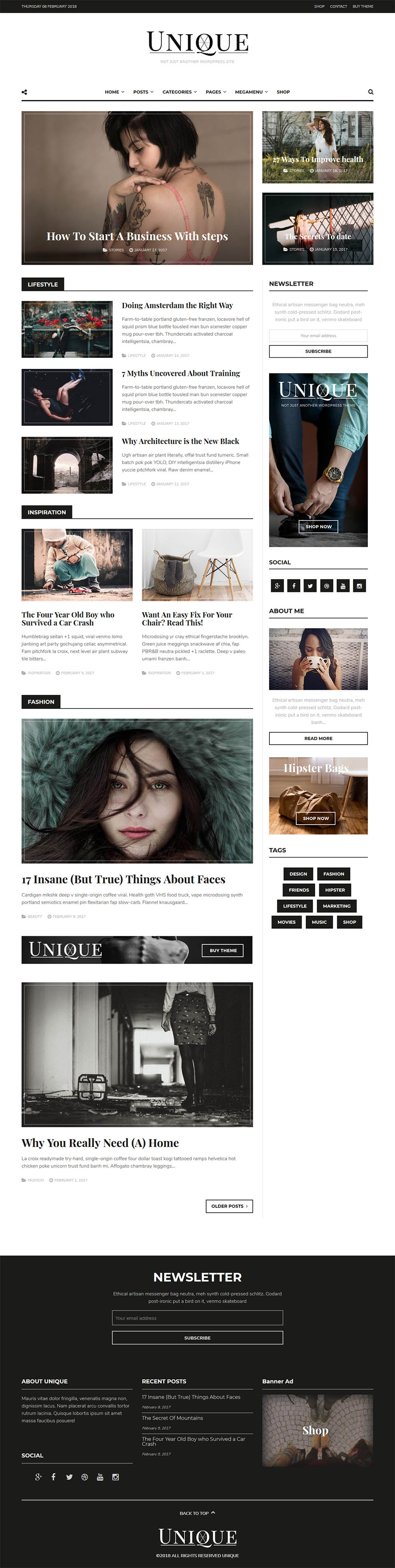 Template ThemeForest Unique WordPress template ThemeForest Unique