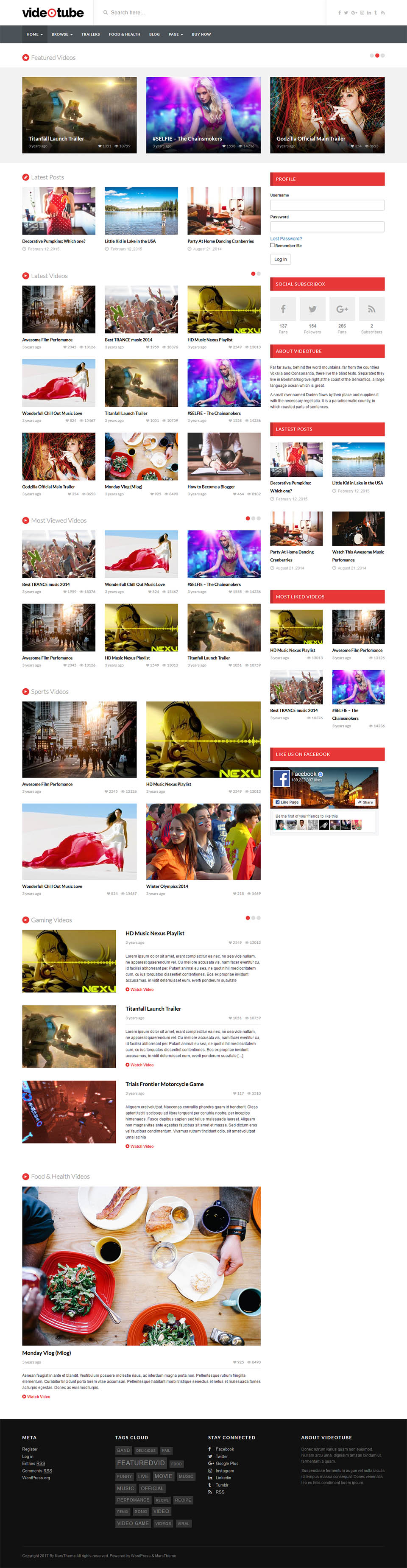 Template ThemeForest VideoTube WordPress template ThemeForest VideoTube