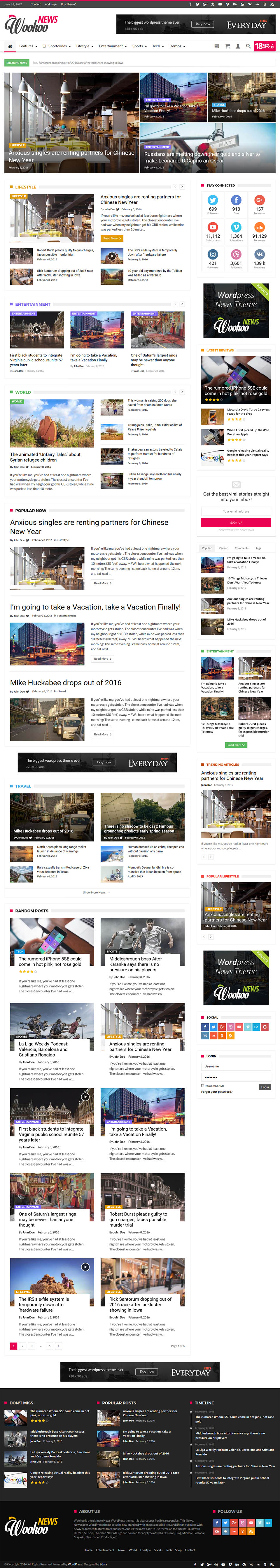 Template ThemeForest Woohoo WordPress template ThemeForest Woohoo
