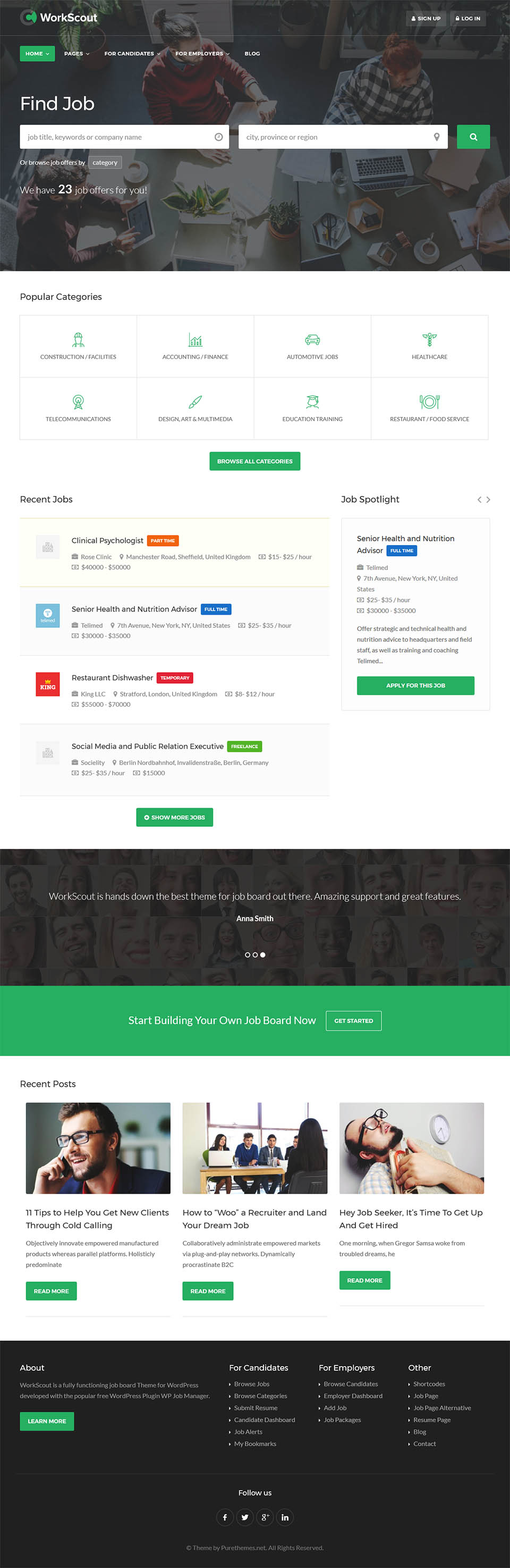 Template ThemeForest WorkScout WordPress template ThemeForest WorkScout
