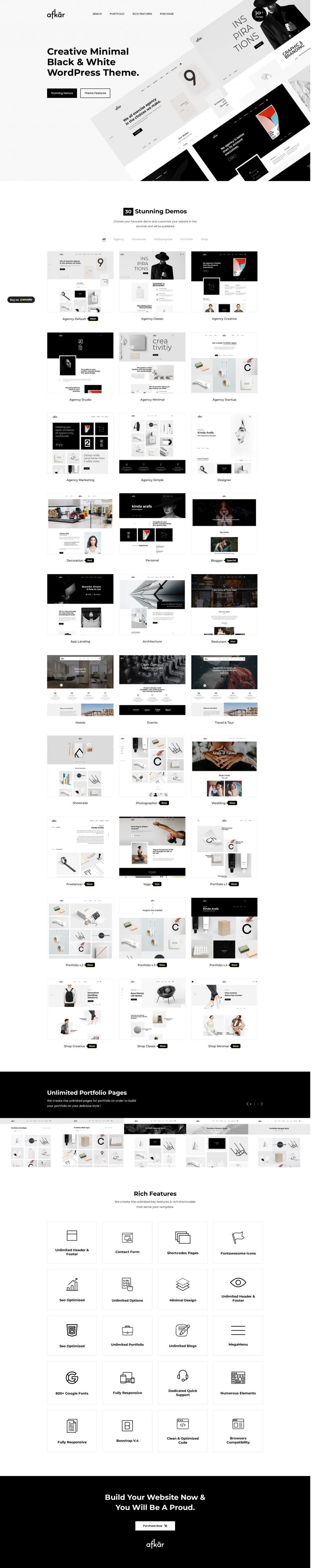 WordPress template ThemeForest Afkar