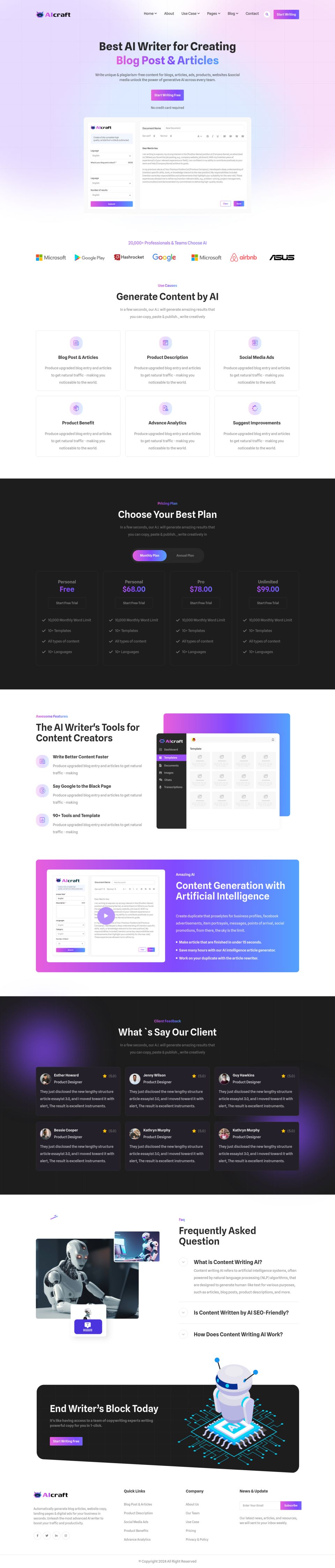 WordPress template ThemeForest AIcraft