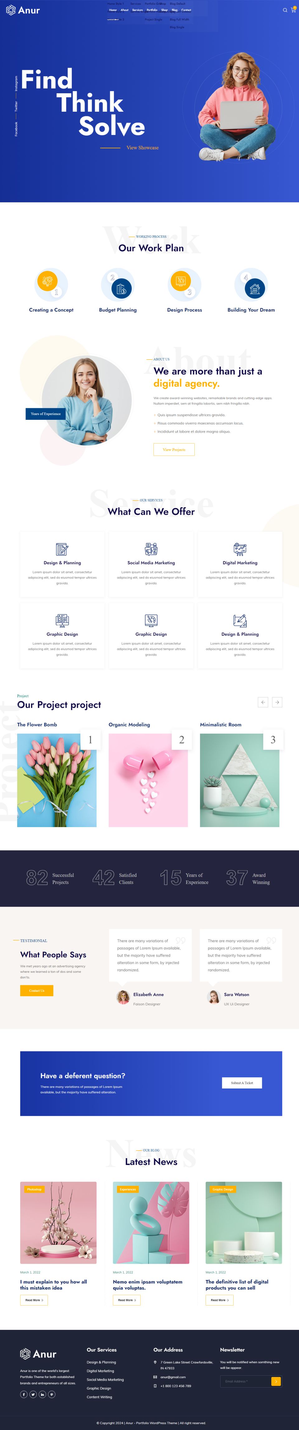 WordPress template ThemeForest Anur