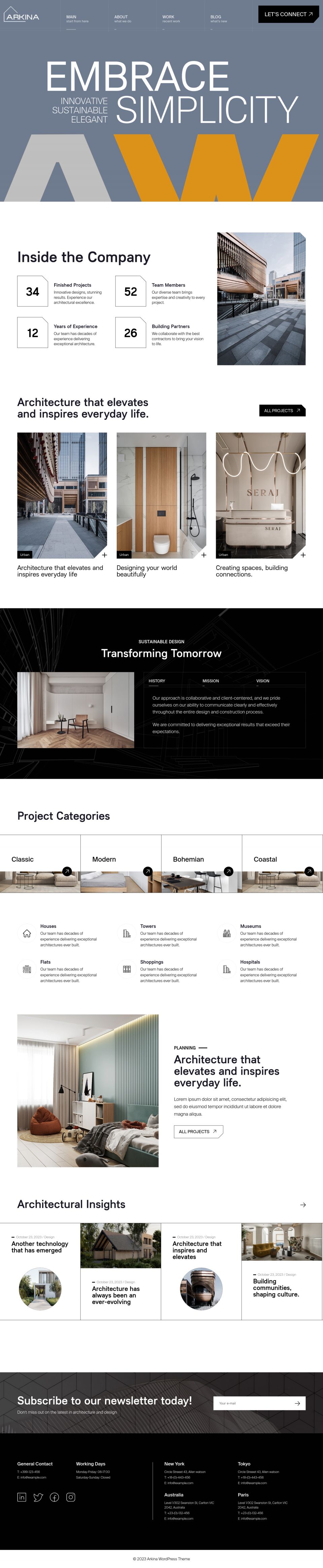 Template ThemeForest Arkina WordPress template ThemeForest Arkina