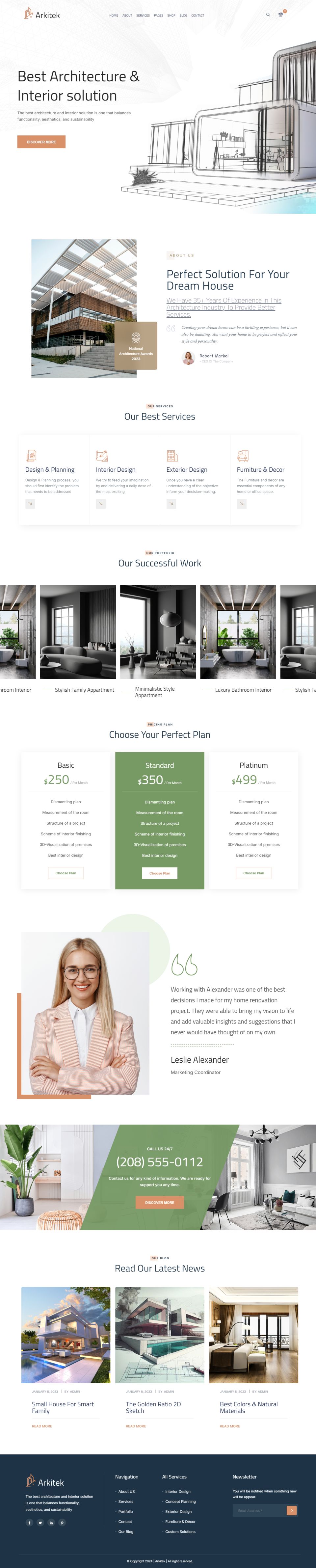 WordPress template ThemeForest Arkitek