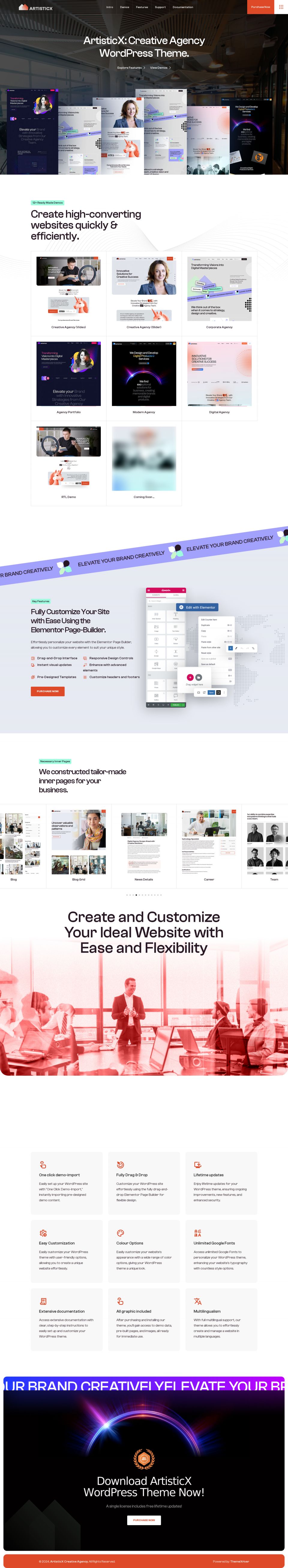 WordPress template ThemeForest Artisticx