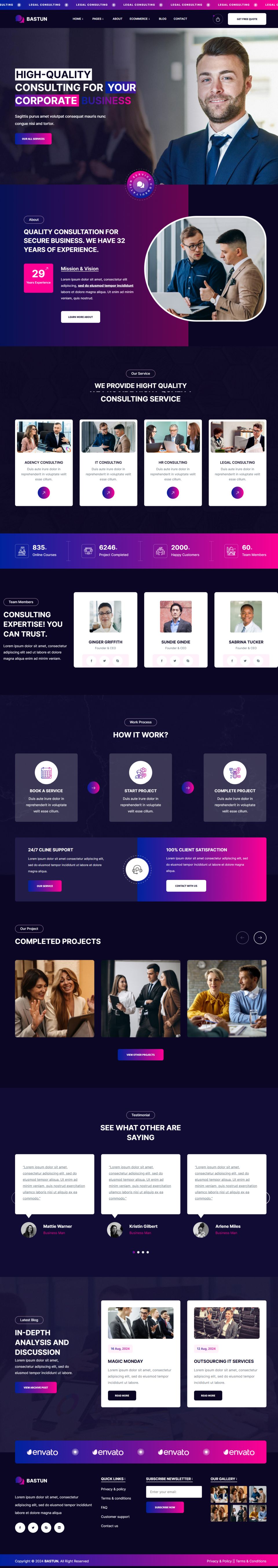 WordPress template ThemeForest Bastun
