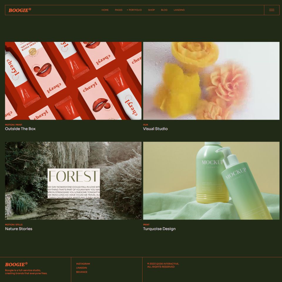 WordPress template ThemeForest Boogie