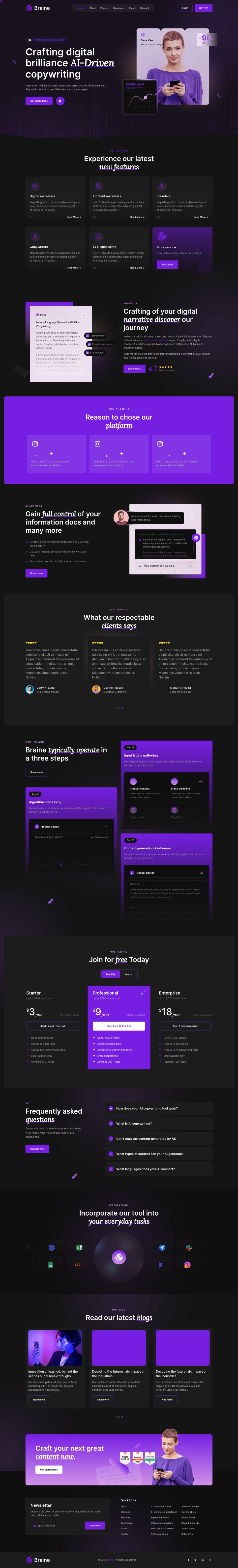 WordPress template ThemeForest Braine