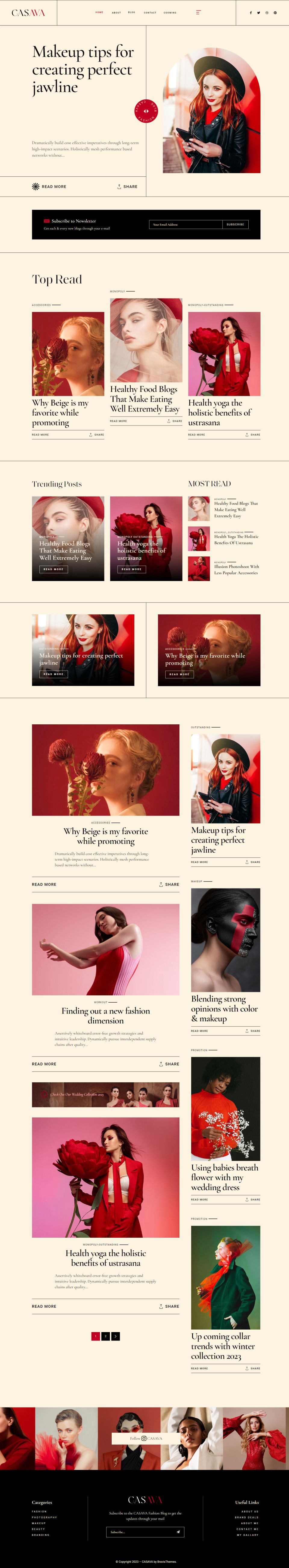 WordPress template ThemeForest Casava