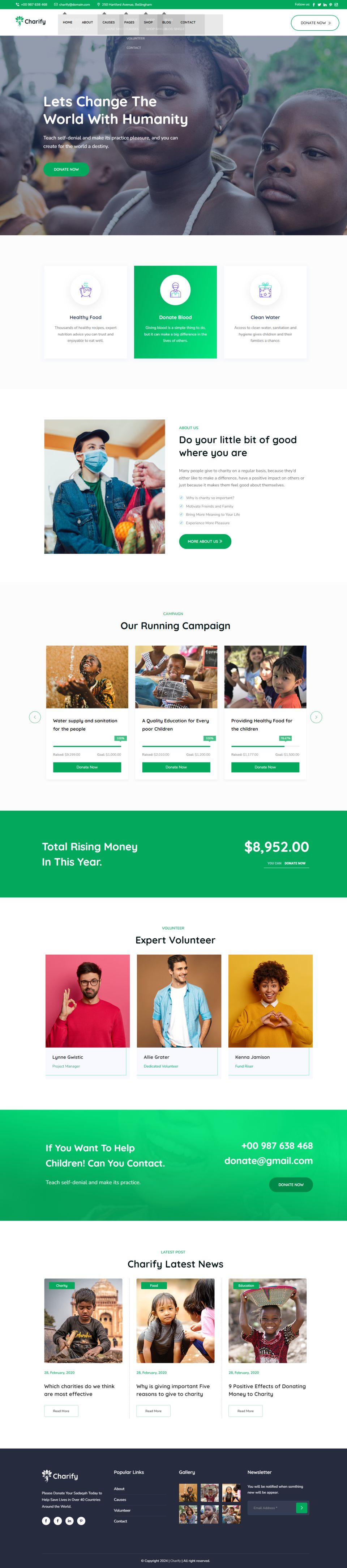 WordPress template ThemeForest Charify