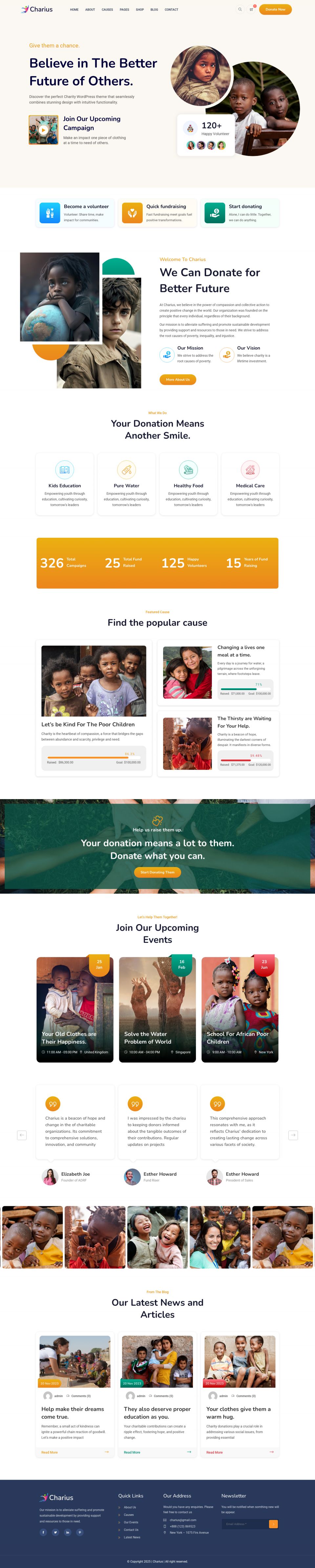 WordPress template ThemeForest Charius