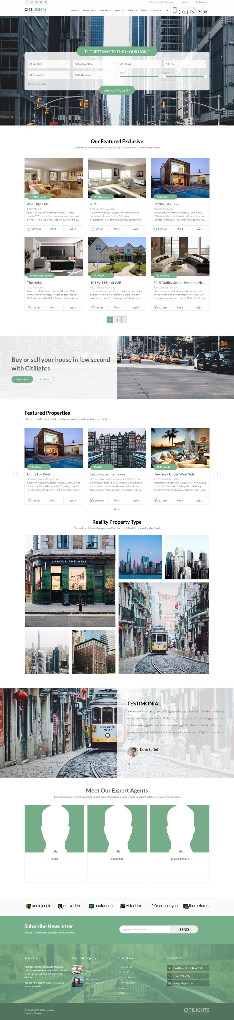 WordPress template ThemeForest CitiLights