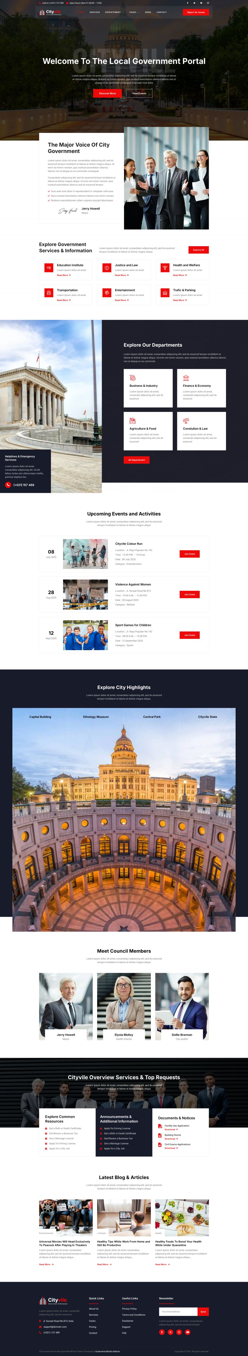 Template ThemeForest Cityvile WordPress template ThemeForest Cityvile