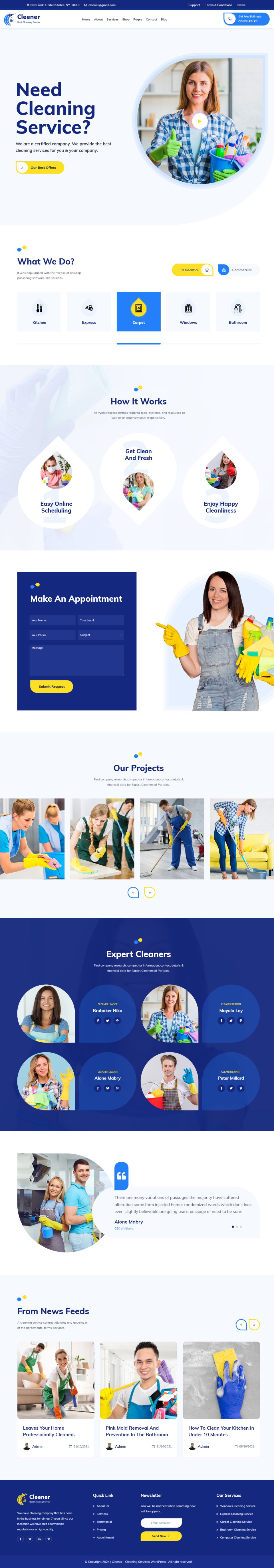 WordPress template ThemeForest Cleener