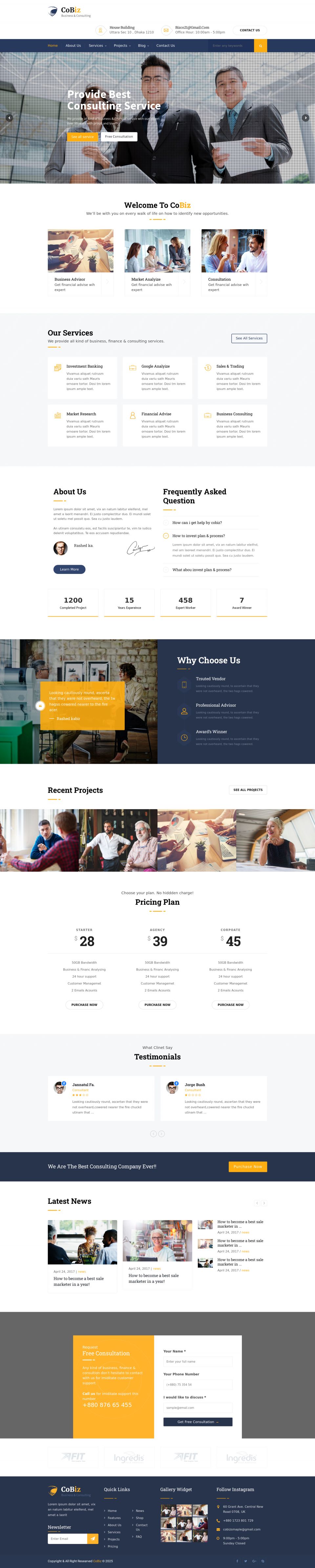 WordPress template ThemeForest Cobiz