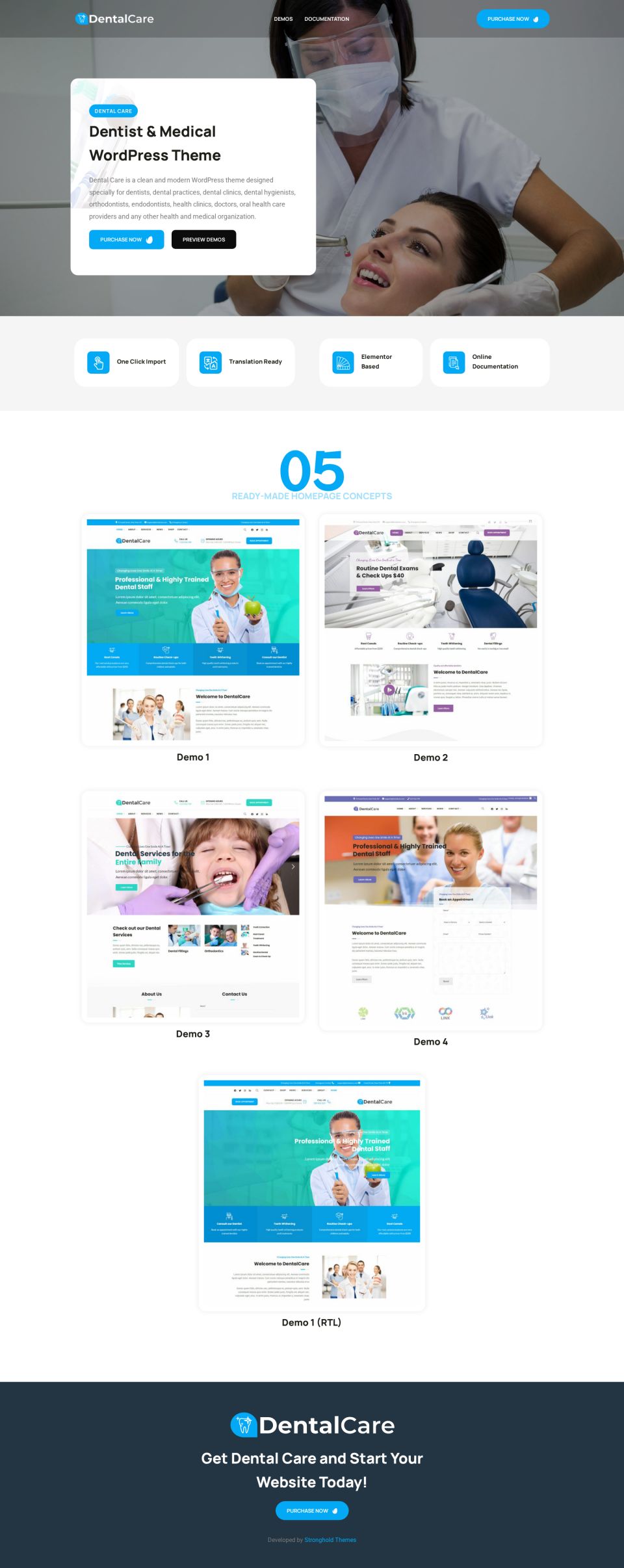 WordPress template ThemeForest Dental Care