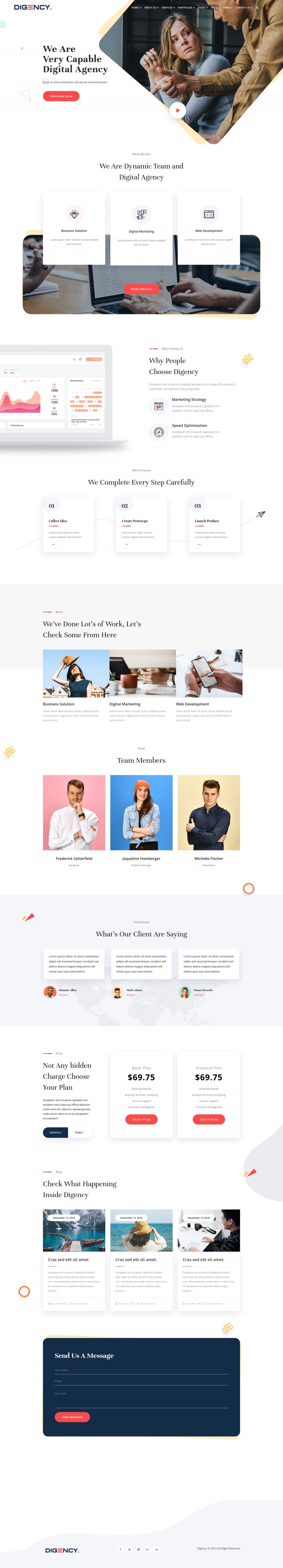 WordPress template ThemeForest Digency