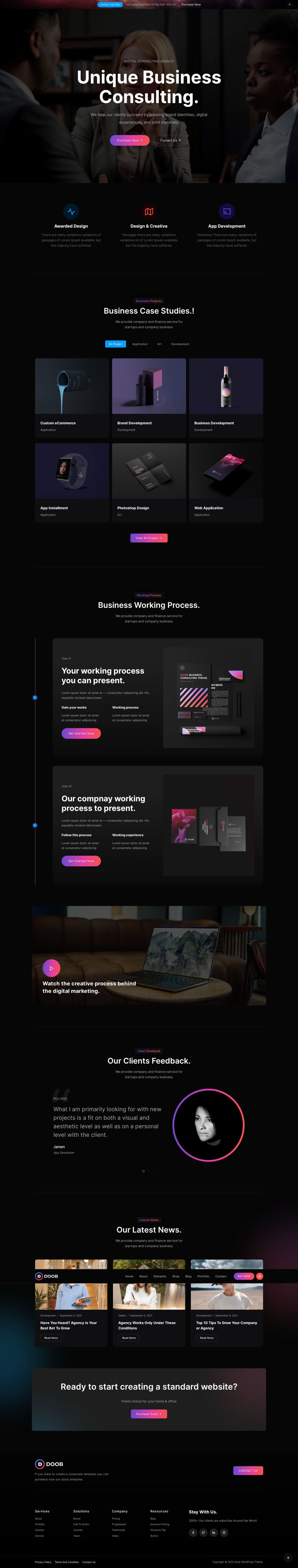 WordPress template ThemeForest Doob