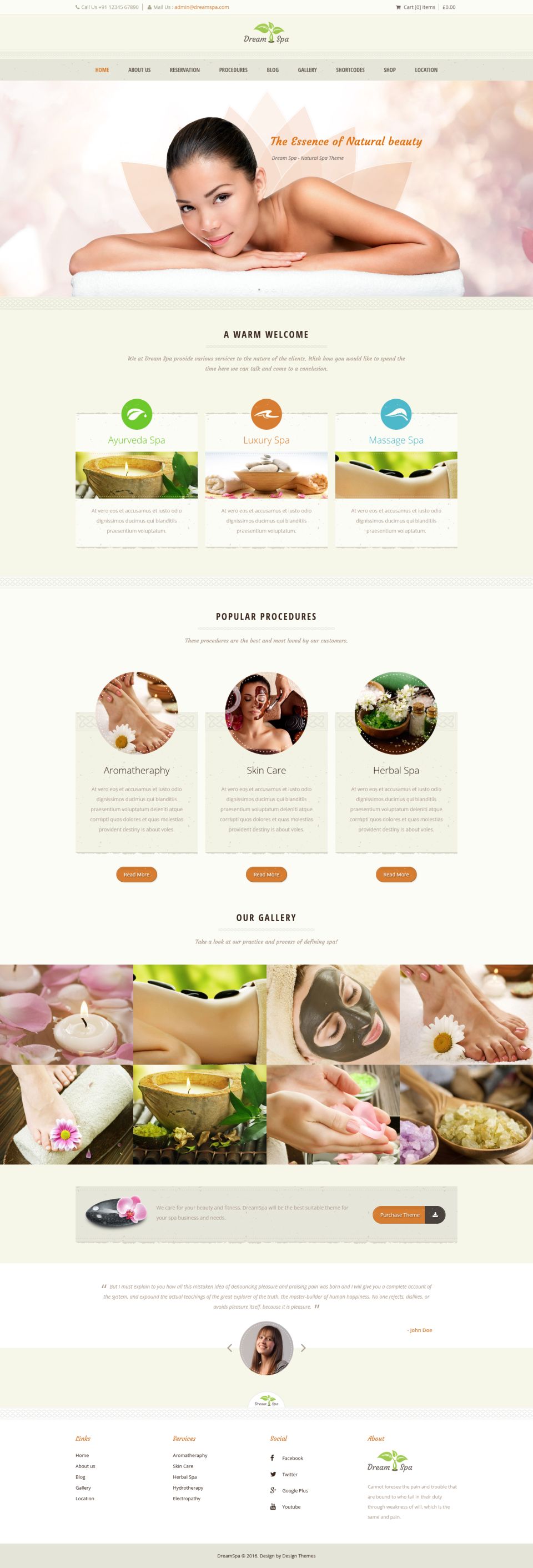WordPress template ThemeForest Dream Spa