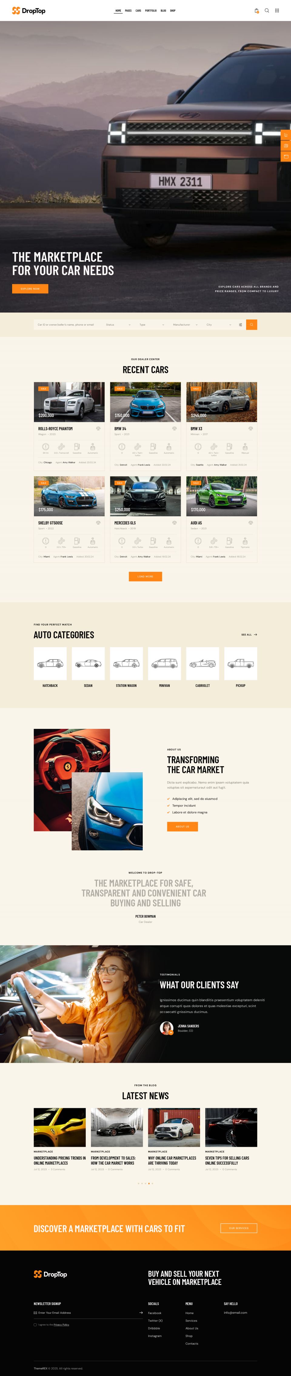 WordPress template ThemeForest Drop-Top