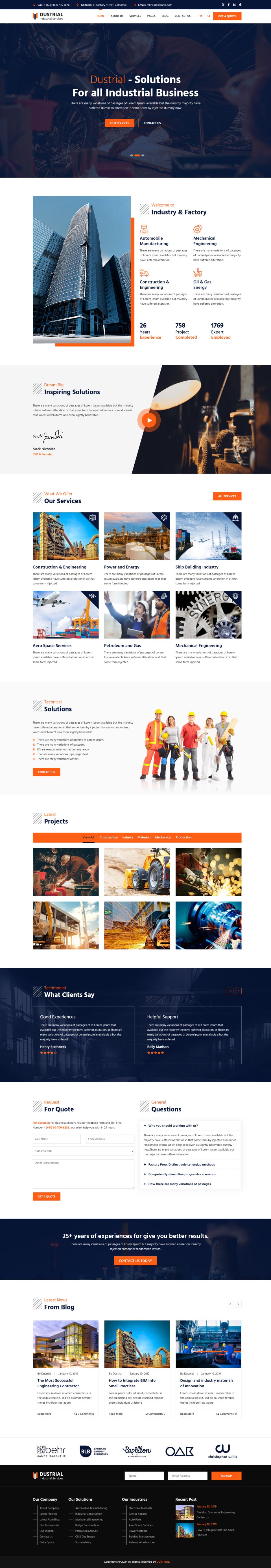WordPress template ThemeForest Dustrial