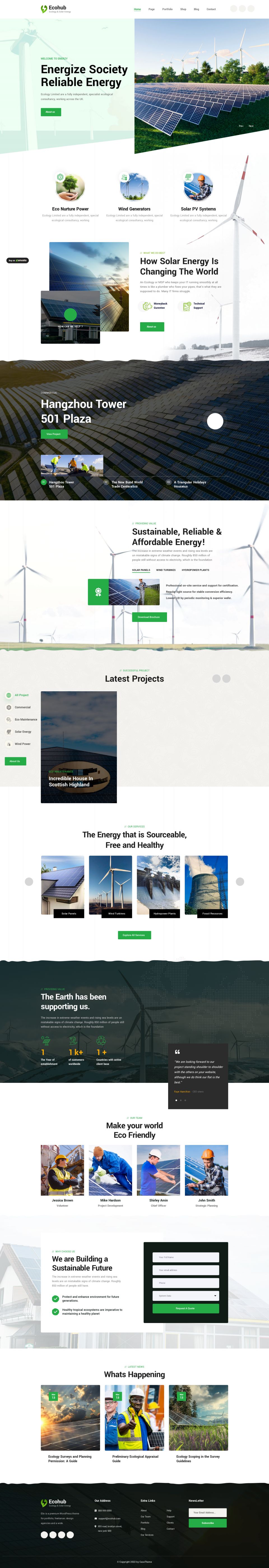 WordPress template ThemeForest Ecohub
