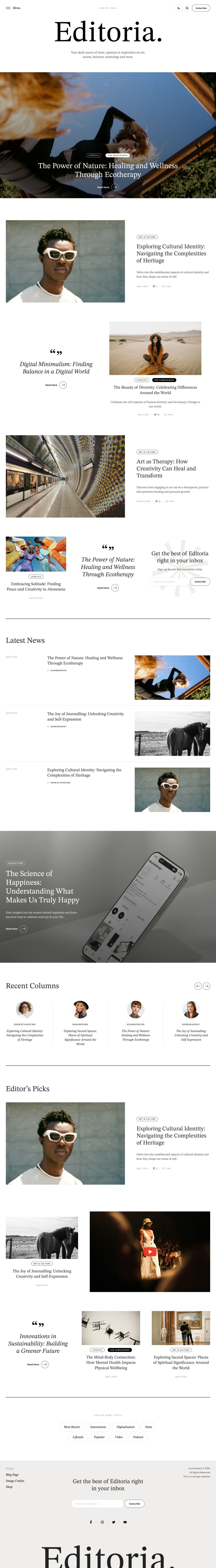 WordPress template ThemeForest Editoria