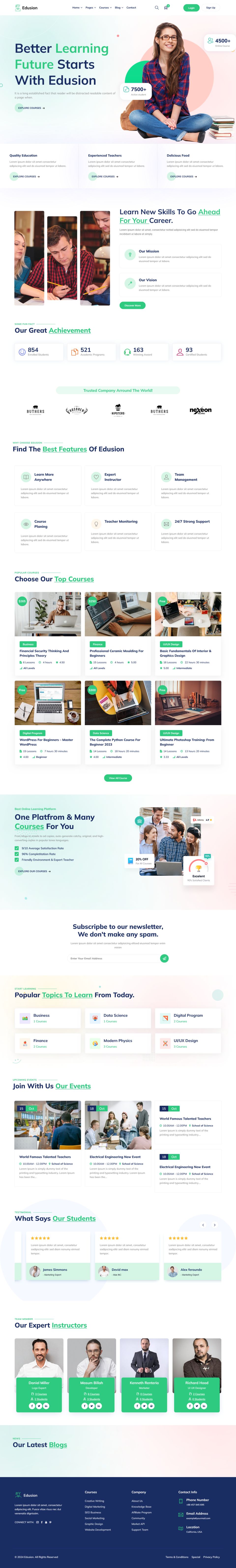 WordPress template ThemeForest Edusion