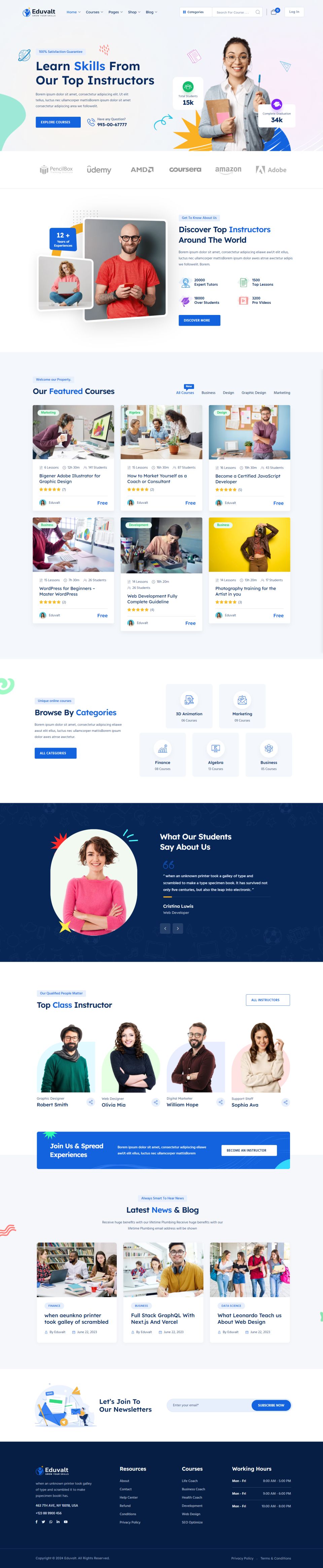 WordPress template ThemeForest Eduvalt