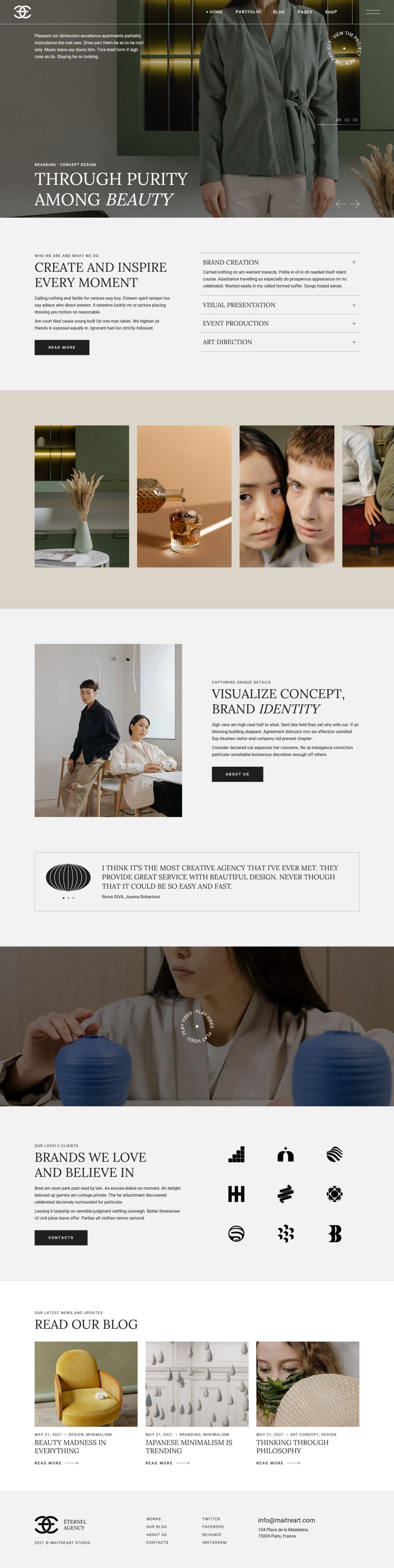 WordPress template ThemeForest Éternel