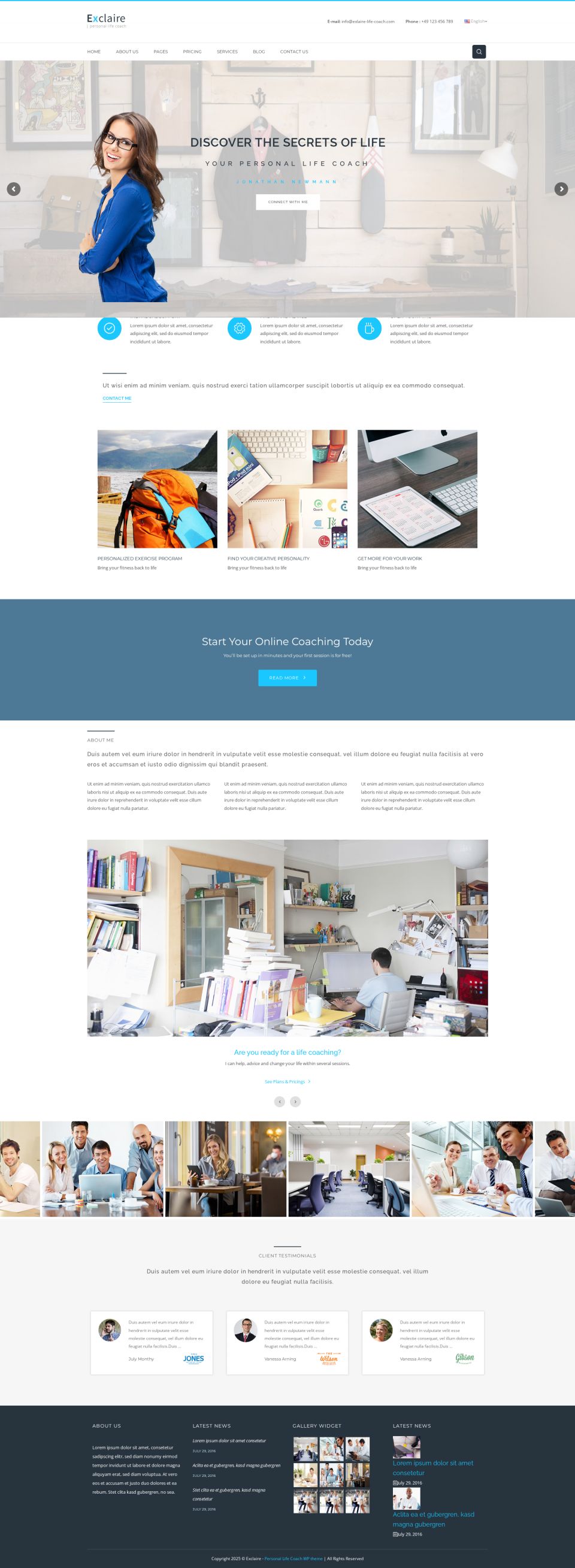 WordPress template ThemeForest Exclaire