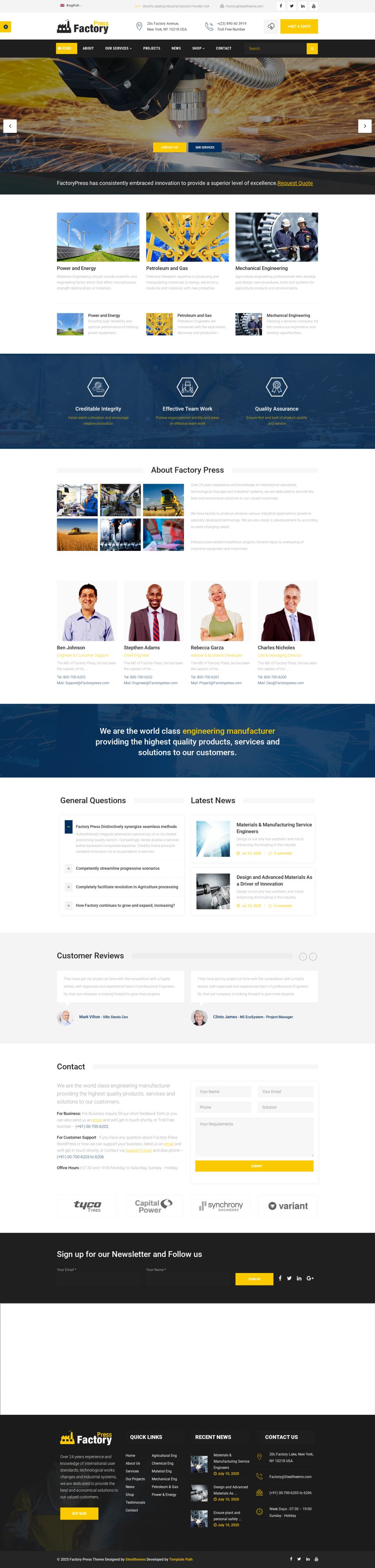 WordPress template ThemeForest FactoryPress