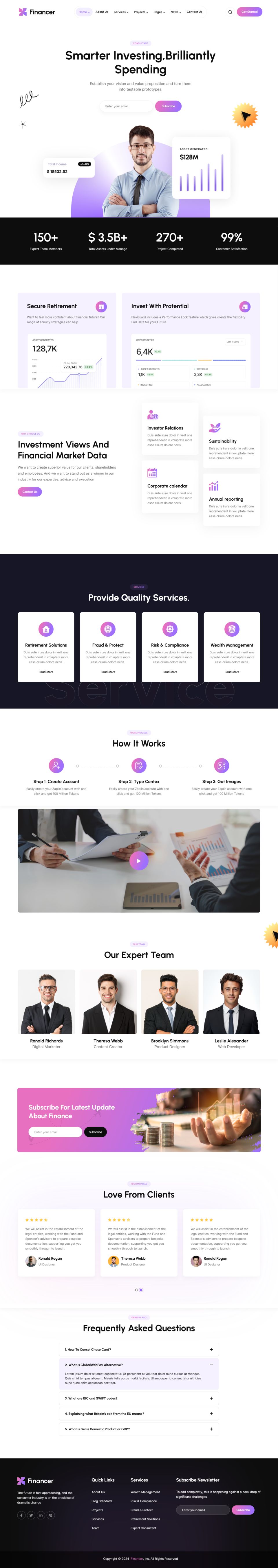 WordPress template ThemeForest Financer