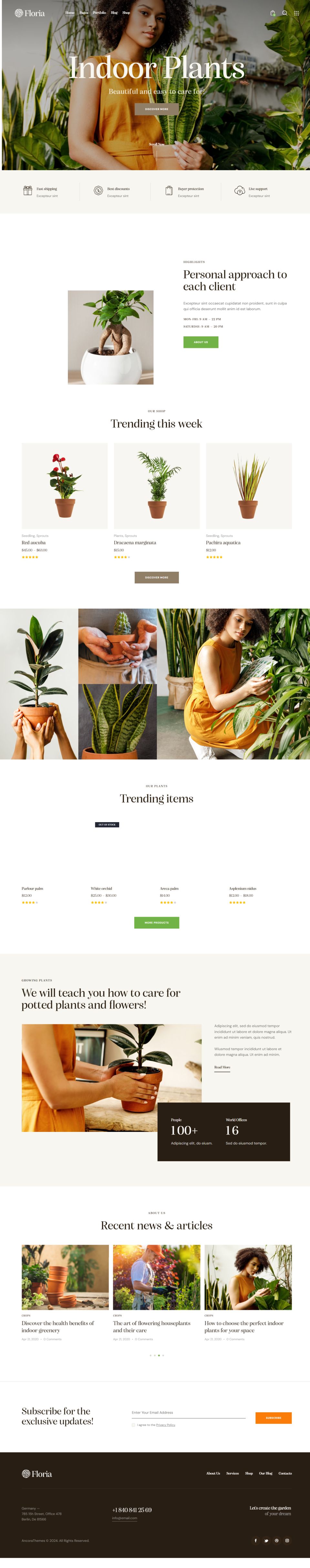 WordPress template ThemeForest Floria