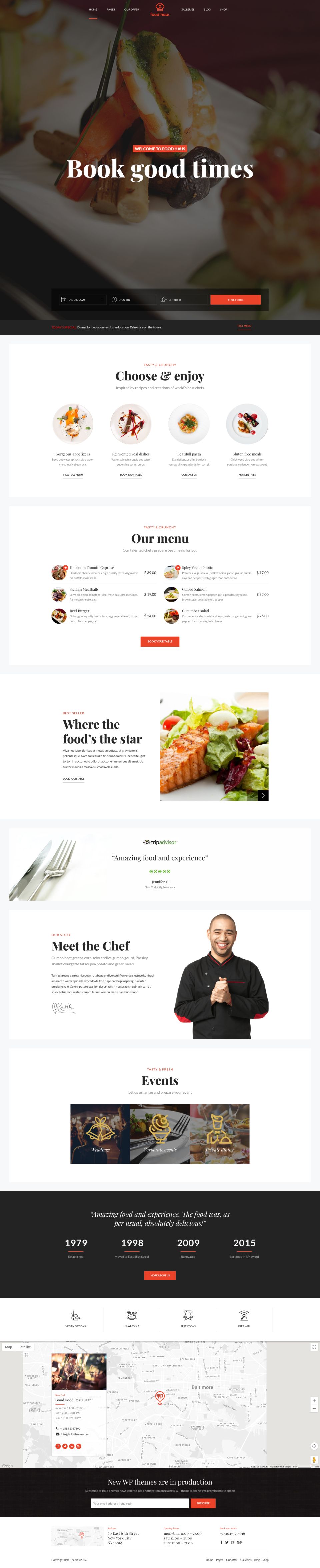 WordPress template ThemeForest Food Haus