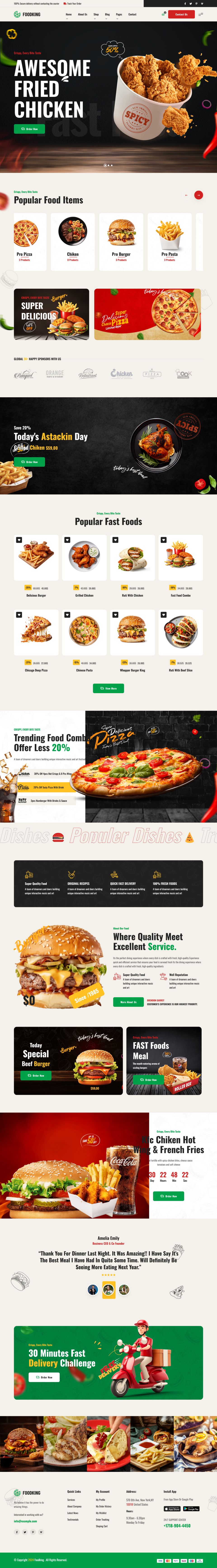 WordPress template ThemeForest Foodking