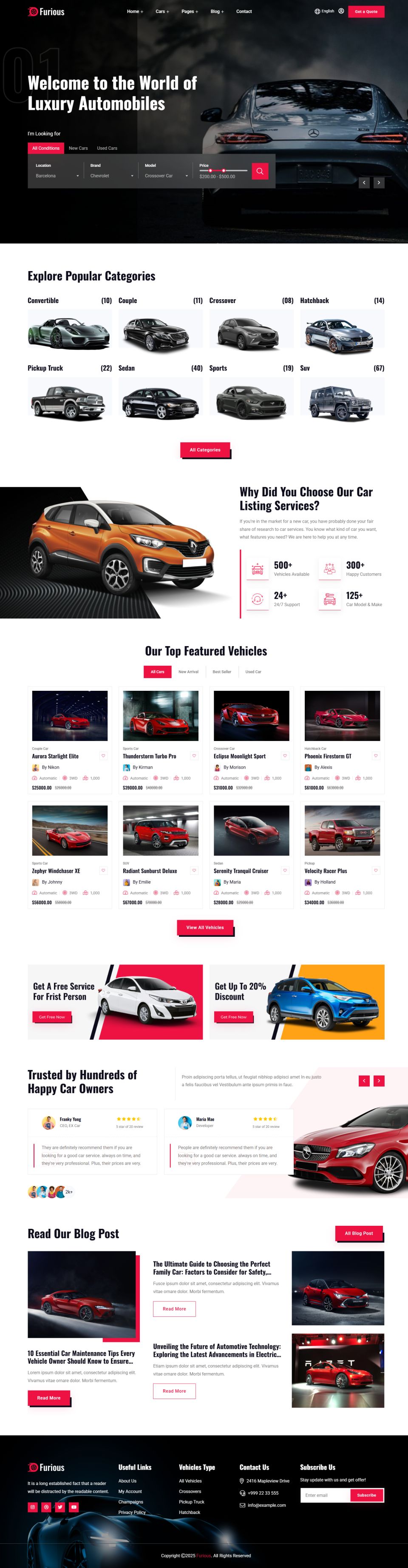 WordPress template ThemeForest Furious