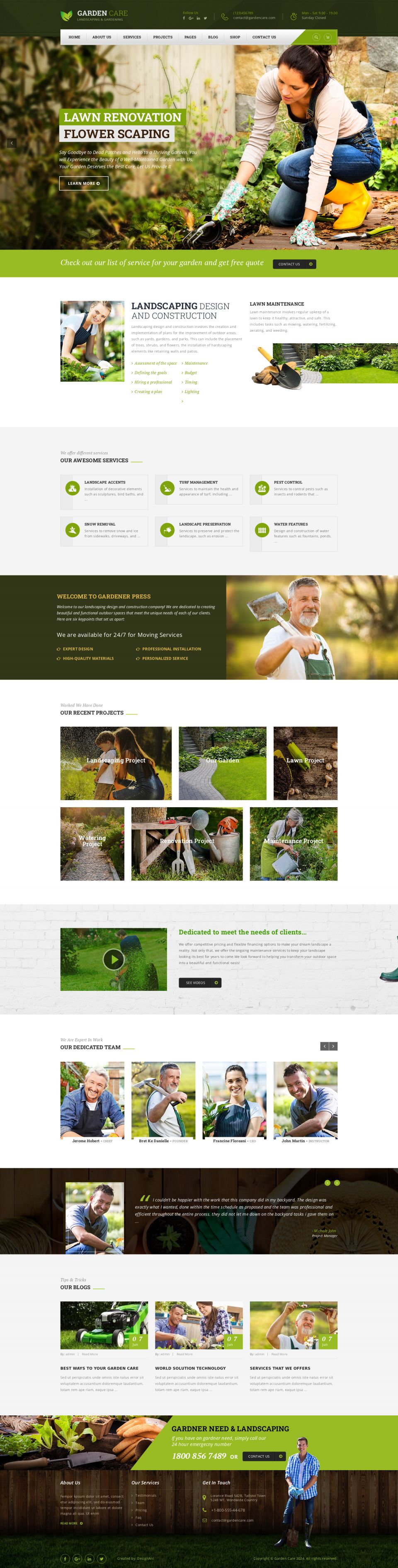 WordPress template ThemeForest Garden Care