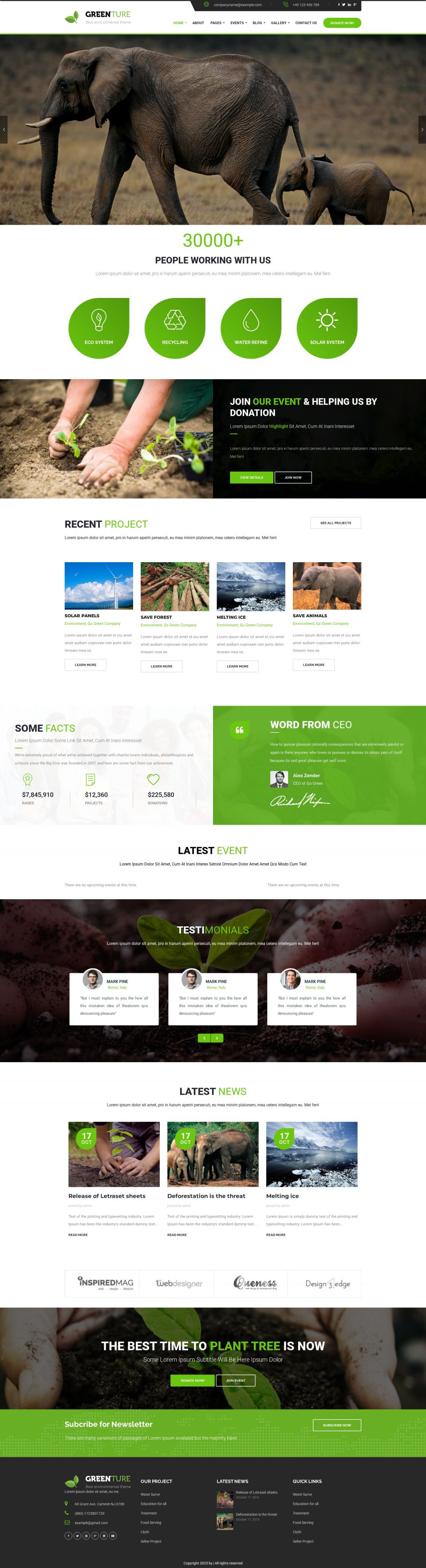 WordPress template ThemeForest Greenture